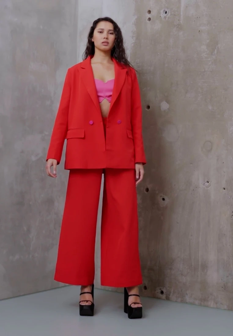 NEVER FULLY DRESSED TROUSERS DYNASTY - Stoffhose - Red – Bild 2