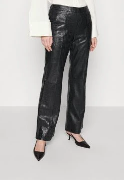 JESS TROUSERS - Stoffhose - Black Shinny