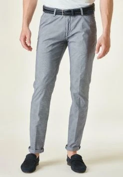WALES DYED COTTON TROUSERS SLIM - Stoffhose - Indigo