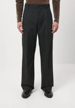 OVERSIZED PLEATED SUIT TROUSERS - Stoffhose - Black