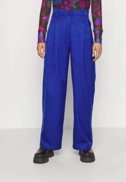 Monki GINNY TROUSERS - Stoffhose - Blue Dark