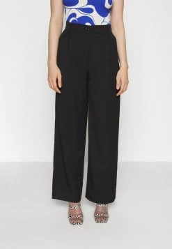 Monki GINNY TROUSERS - Stoffhose - Black Dark