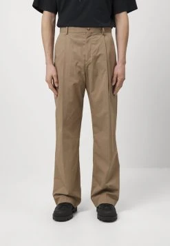 OVERSIZED PLEATED SUIT TROUSERS - Stoffhose - Light Brown