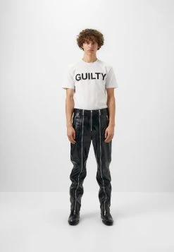 032c ZIP TROUSERS UNISEX - Lederhose - Black