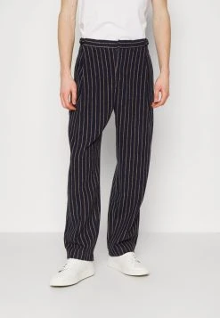 PIN STRIPE TROUSERS - Stoffhose - Navy